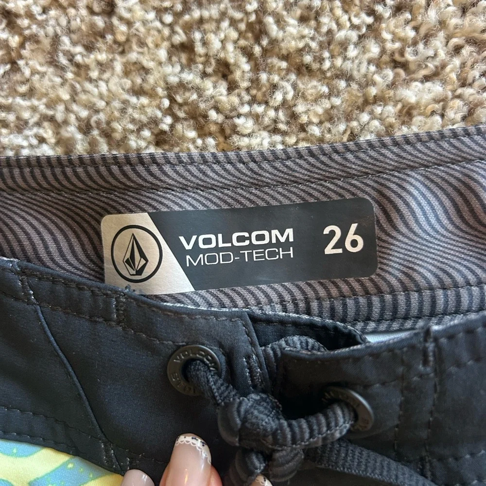 Volcom Boys Multicolor Geometric Print Swim Trunks